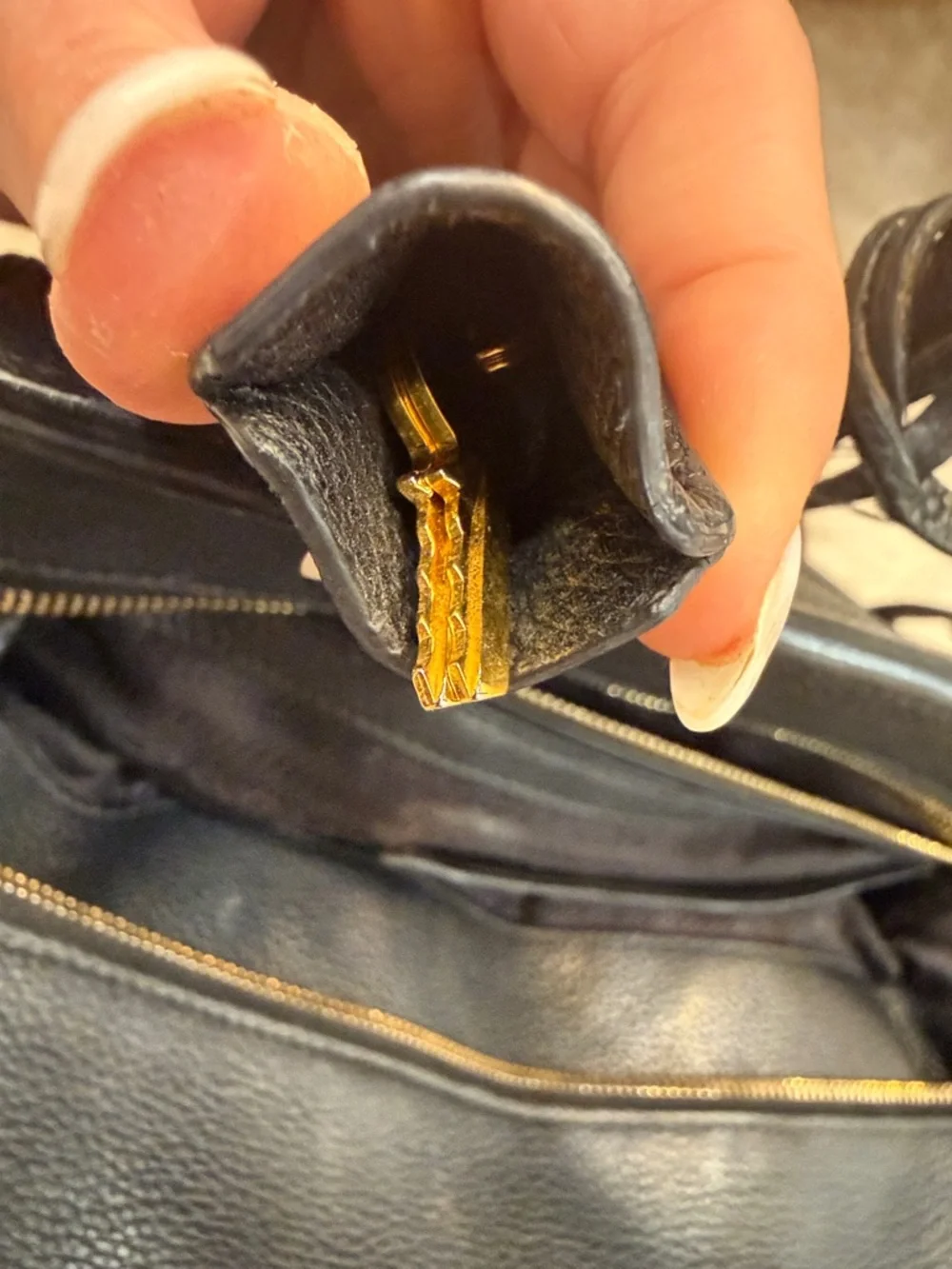 Prada Black Vitello Daino tote with Gold-Tone Accents GREAT CONDITION!! - Picture 8 of 13